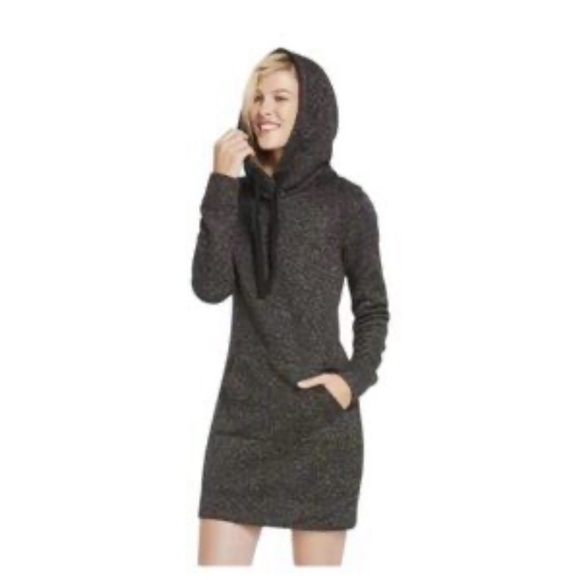 Fabletics Yukon Hooded long sleeve Black Sweatshirt Sweater Dress. Size M - Picture 7 of 7